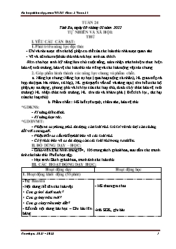 Kế hoạch bài dạy Tự nhiên & Xã hội 3 - Tuần 24 - Năm học 2021-2022 - Nguyễn Thị Mơ