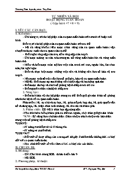 Kế hoạch bài dạy Tự nhiên & Xã hội 3 - Tuần 4 - Năm học 2021-2022 - Nguyễn Thị Mơ