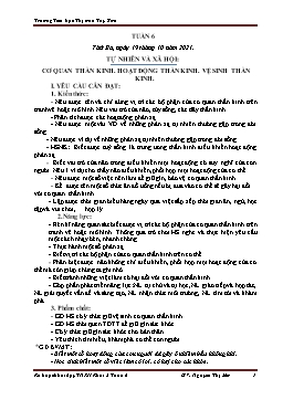 Kế hoạch bài dạy Tự nhiên & Xã hội 3 - Tuần 6 - Năm học 2021-2022 - Nguyễn Thị Mơ
