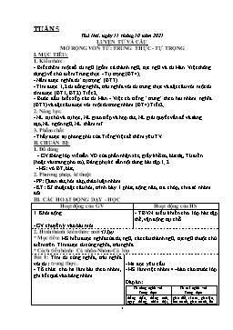 Kế hoạch dạy học Khối 4 - Tuần 5 - Năm học 2021-2022 - Biện Thị Hương Lê