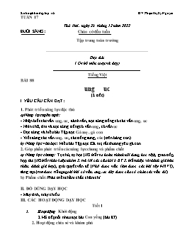 Kế hoạch dạy học Lớp 1 - Tuần 17 - Năm học 2022-2023