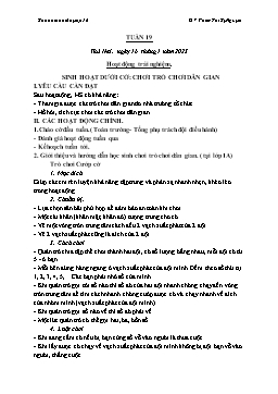Kế hoạch dạy học Lớp 1 - Tuần 19 - Năm học 2022-2023