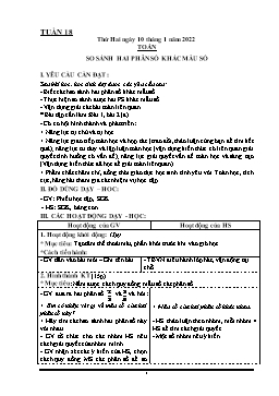 Kế hoạch dạy học Lớp 4 - Tuần 18 - Năm học 2021-2022 - Biện Thị Hương Lê