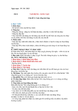 Giáo án Âm nhạc 6 - Chủ đề 2: Cuộc sống tươi đẹp - Tiết 8: Vận dụng. Sáng tạo - Năm học 2023-2024