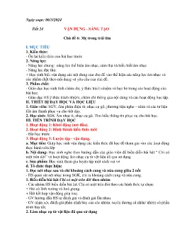 Giáo án Âm nhạc 6 - Chủ đề 6: Mẹ trong trái tim - Tiết 24: Vận dụng. Sáng tạo - Năm học 2023-2024