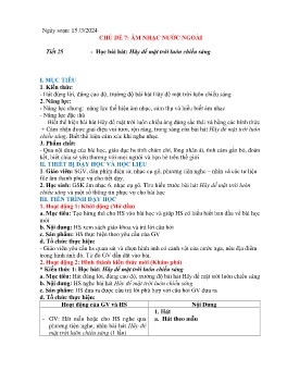 Giáo án Âm nhạc 6 - Chủ đề 7: Âm nhạc nước ngoài - Tiết 25: Học bài hát Hãy để mặt trời luôn chiếu sáng - Năm học 2023-2024