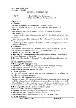 Giáo án Âm nhạc 6 - Tiết 1: Học bài hát Con đường học trò. Nghe nhạc Bài hát Tháng năm học trò - Năm học 2023-2024