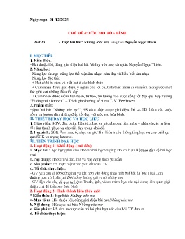 Giáo án Âm nhạc 6 - Tiết 13: Học bài hát Những ước mơ - Năm học 2023-2024