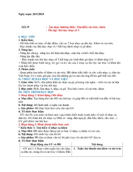 Giáo án Âm nhạc 6 - Tiết 19: Âm nhạc thường thức Tìm hiểu sáo trúc, khèn. Ôn tập Bài đọc nhạc số 3 - Năm học 2023-2024