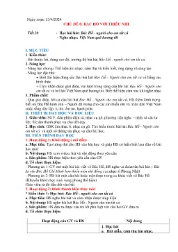 Giáo án Âm nhạc 6 - Tiết 28: Học bài hát Bác Hồ người cho em tất cả. Nghe nhạc Việt Nam quê hương tôi - Năm học 2023-2024