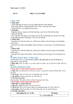 Giáo án Âm nhạc 6 - Tiết 30: Nhạc cụ giai điệu - Năm học 2023-2024