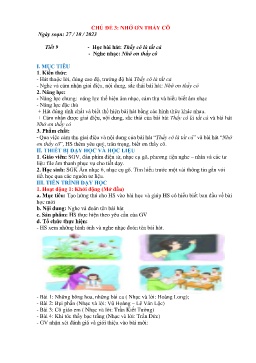 Giáo án Âm nhạc 6 - Tiết 9: Học nài hát Thầy cô là tất cả. Nghe nhạc Nhớ ơn thầy cô - Năm học 2023-2024