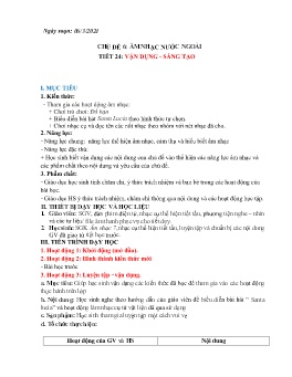 Giáo án Âm nhạc 7 - Chủ đề 6: Âm nhạc nước ngoài - Tiết 24: Vận dụng. Sáng tạo - Năm học 2023-2024