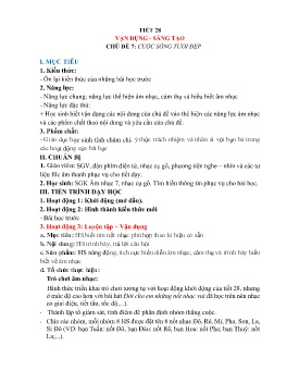 Giáo án Âm nhạc 7 - Chủ đề 7: Cuộc sống tươi đẹp - Tiết 28: Vận dụng. Sáng tạo - Năm học 2023-2024