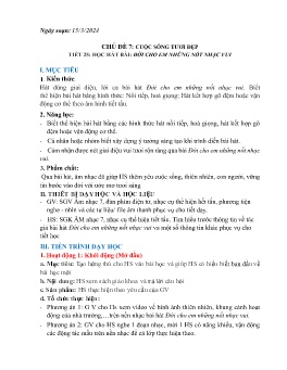 Giáo án Âm nhạc 7 - Tiết 25: Học hát bài Đời cho em những nốt nhạc vui - Năm học 2023-2024