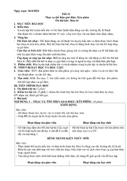 Giáo án Âm nhạc 7 - Tiết 33: Nhạc cụ thể hiện giai điệu Kèn phím. Ôn bài hát Mưa hè - Năm học 2023-2024