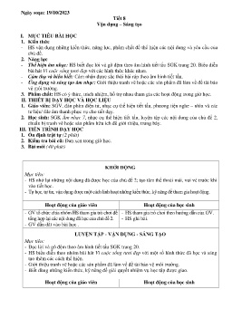 Giáo án Âm nhạc 7 - Tiết 8: Vận dụng. Sáng tạo - Năm học 2023-2024