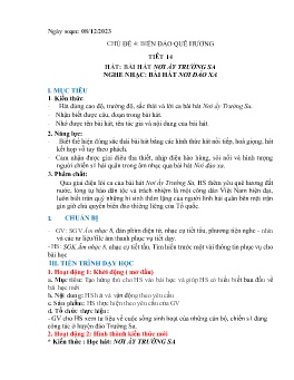 Giáo án Âm nhạc 8 - Tiết 14: Hát Bài hát Nơi ấy Trường Sa. Nghe nhạc Bài hát Nơi đảo xa - Năm học 2023-2024