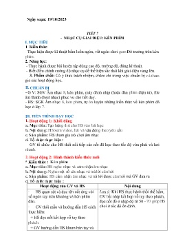 Giáo án Âm nhạc 8 - Tiết 7: Nhạc cụ giai điệu Kèn phím - Năm học 2023-2024