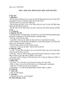 Giáo án Âm nhạc 9 - Tiết 1: Học hát Bóng dáng 1 ngôi trường - Năm học 2023-2024