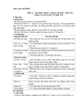 Giáo án Âm nhạc 9 - Tiết 4: Tập đọc nhạc Giọng mi thứ. Tập đọc nhạc số 2. Nhạc lí Sơ lược về hợp âm - Năm học 2023-2024