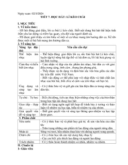 Giáo án Âm nhạc 9 - Tiết 7: Học hát Lí kèo chài - Năm học 2023-2024