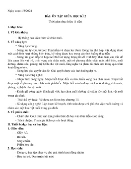Giáo án Công nghệ 7 (Kết nối tri thức) - Tuần 28: Ôn tập giữa học kì II - Năm học 2023-2024