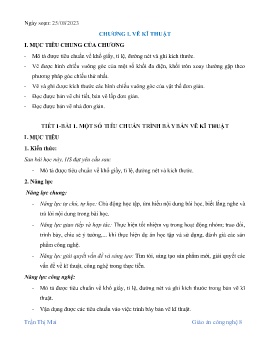 Giáo án Công nghệ 8 (Kết nối tri thức) - Tiết 1, Bài 1: Một số tiêu chuẩn trình bày bản vẽ kĩ thuật - Năm học 2023-2024 - Trần Thị Mai