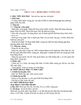 Giáo án Công nghệ 8 (Kết nối tri thức) - Tiết 2, Bài 2: Hình chiếu vuông góc - Năm học 2023-2024 - Trần Thị Mai