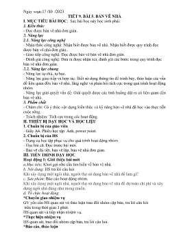 Giáo án Công nghệ 8 (Kết nối tri thức) - Tiết 9+10, Bài 5: Bản vẽ nhà - Năm học 2023-2024