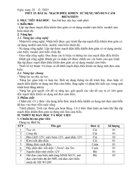 Giáo án Công nghệ 8 (Kết nối tri thức) - Tuần 31 - Năm học 2023-2024