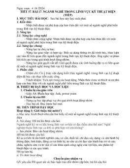 Giáo án Công nghệ 8 (Kết nối tri thức) - Tuần 33 - Năm học 2023-2024