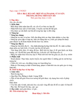 Giáo án Địa lí 6 (Kết nối tri thức) - Tiết 4, Bài 2: Bản đồ. Một số lưới kinh, vĩ tuyến. Phương hướng trên bản đồ - Năm học 2023-2024
