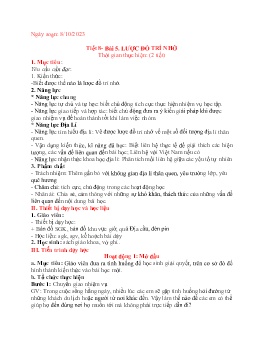 Giáo án Địa lí 6 (Kết nối tri thức) - Tiết 8, Bài 5: Lược đồ trí nhớ - Năm học 2023-2024