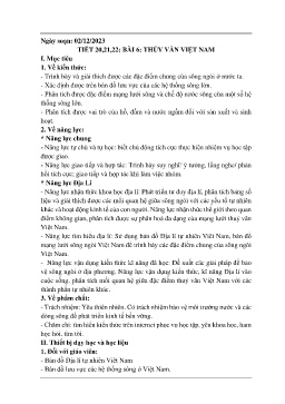 Giáo án Địa lí 8 (Kết nối tri thức) - Tiết 20-22, Bài 6: Thủy văn Việt Nam - Năm học 2023-2024