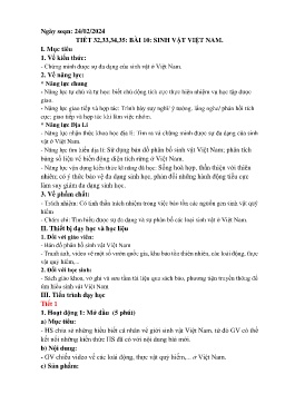 Giáo án Địa lí 8 (Kết nối tri thức) - Tiết 32-35, Bài 10:Sinh vật Việt Nam - Năm học 2023-2024