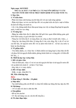 Giáo án Địa lí 8 (Kết nối tri thức) - Tuần 16+17 - Năm học 2023-2024