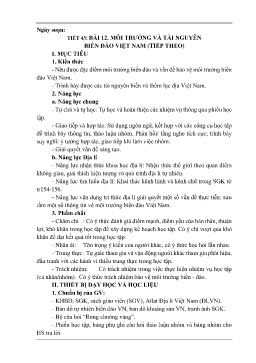 Giáo án Địa lí 8 (Kết nối tri thức) - Tuần 35+36 - Năm học 2023-2024