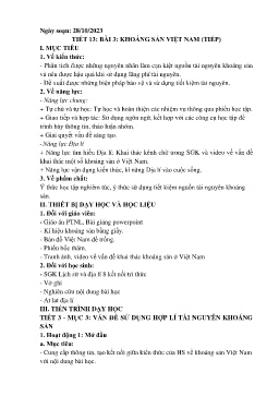 Giáo án Địa lí 8 (Kết nối tri thức) - Tuần 9+10 - Năm học 2023-2024