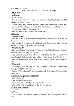 Giáo án Địa lí 9 - Tuần 12 - Năm học 2023-2024