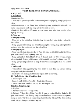 Giáo án Địa lí 9 - Tuần 13 - Năm học 2023-2024