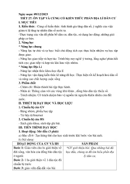 Giáo án Địa lí 9 - Tuần 15 - Năm học 2023-2024