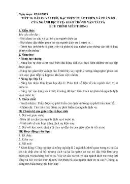 Giáo án Địa lí 9 - Tuần 6 - Năm học 2023-2024