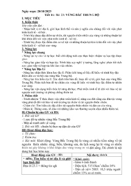 Giáo án Địa lí 9 - Tuần 9 - Năm học 2023-2024