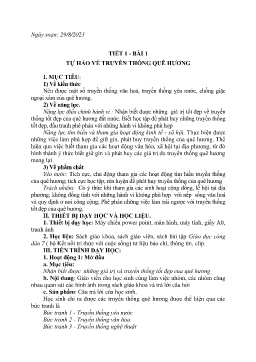 Giáo án GDCD 7 (Kết nối tri thức) - Tiết 1, Bài 1: Tự hào về truyền thống quê hương - Năm học 2023-2024
