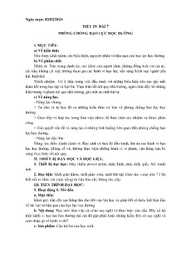 Giáo án GDCD 7 (Kết nối tri thức) - Tiết 19, Bài 7: Phòng chống bạo lực học đường - Năm học 2023-2024
