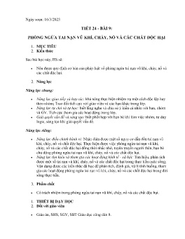 Giáo án GDCD 8 (Kết nối tri thức) - Tiết 24, Bài 9: Phòng ngừa tai nạn vũ khí, cháy, nổ và các chất độc hại - Năm học 2023-2024