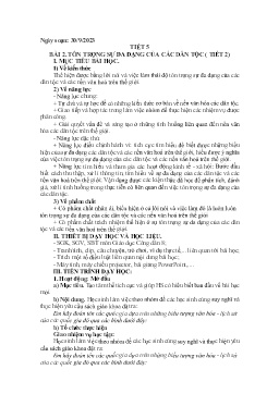 Giáo án GDCD 8 (Kết nối tri thức) - Tiết 5, Bài 2: Tôn trọng sự đa dạng của các dân tộc (Tiết 2) - Năm học 2023-2024