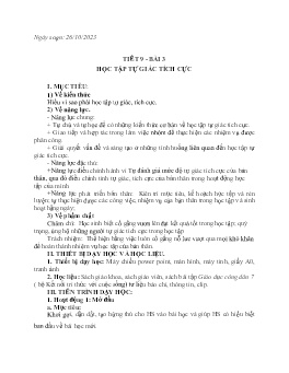 Giáo án GDCD Lớp 7 (Kết nối tri thức) - Tiết 9, Bài 3: Học tập tự giác tích cực - Năm học 2023-2024