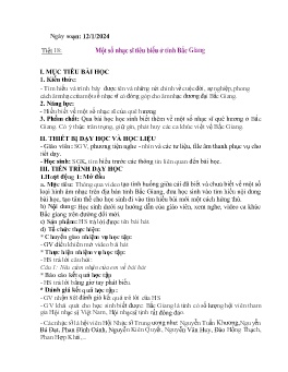 Giáo án Giáo dục địa phương 8 - Tiết 18: Một số nhạc sĩ tiêu biểu ở tỉnh Bắc Giang - Năm học 2023-2024